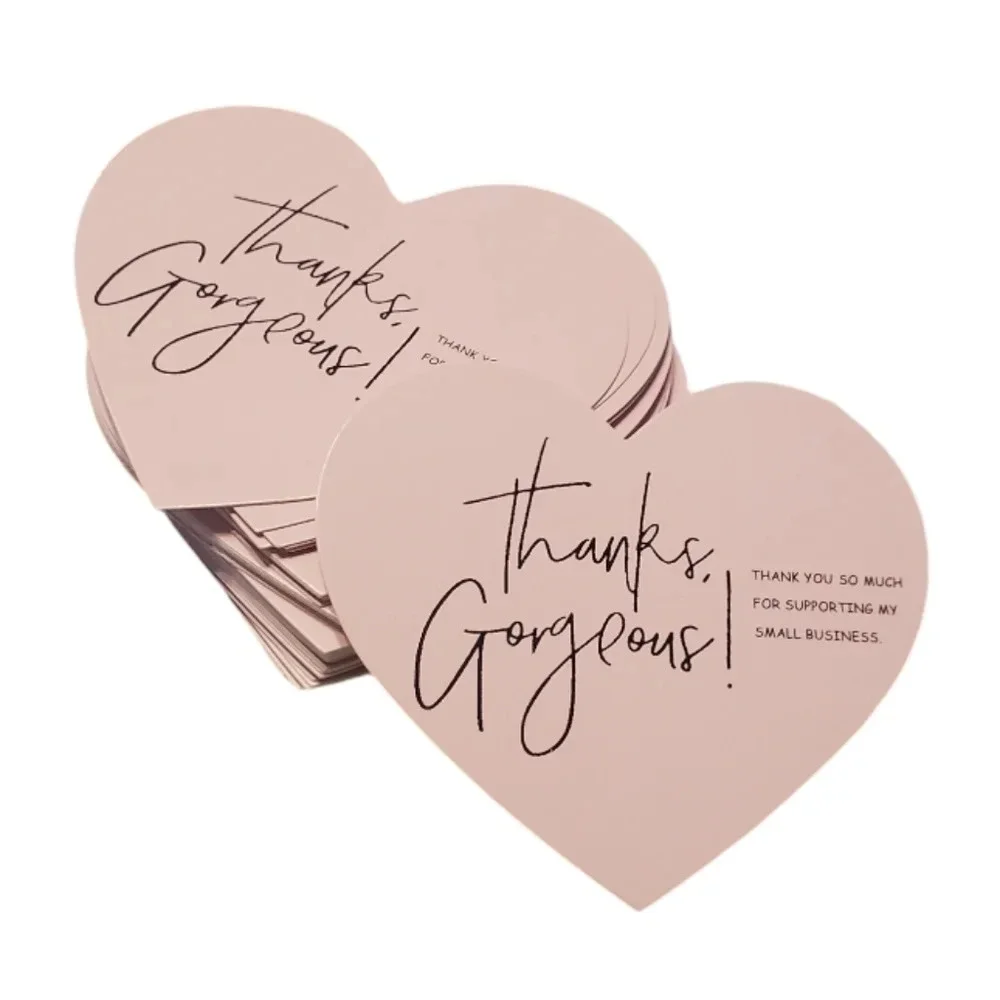 NEW Heart Shaped Business Thank You Cards 50 PCS Shipping Supplies Packaging